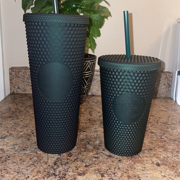Starbucks USA 🇺🇸 Soft Touch Green Studded Venti and Grande Set - Picture 3 of 4